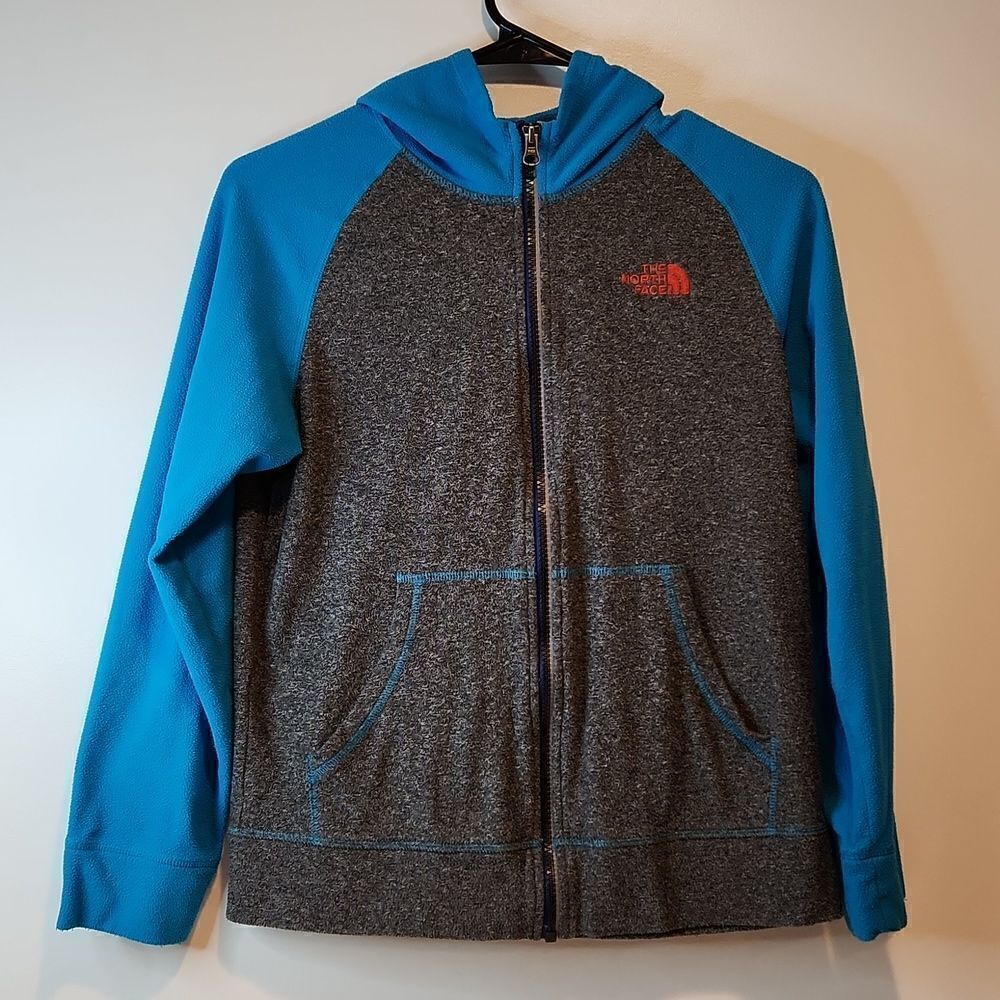 The North Face Full Zip Hooded Fleece Women's Size Small Gray/Blue EUC NICE!!